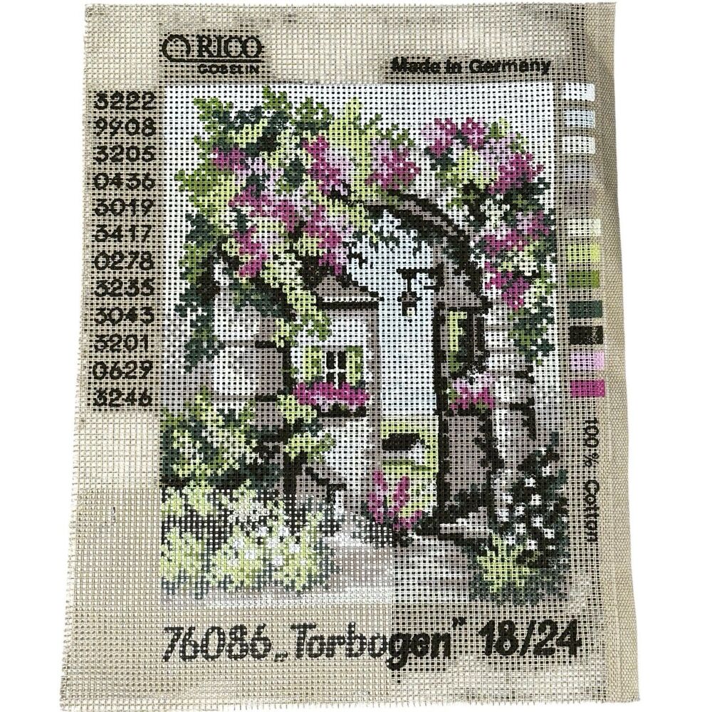 VTG Rico Design "Gobelin" printed canvas needlepoint kit, model 76086 "Torbogen"